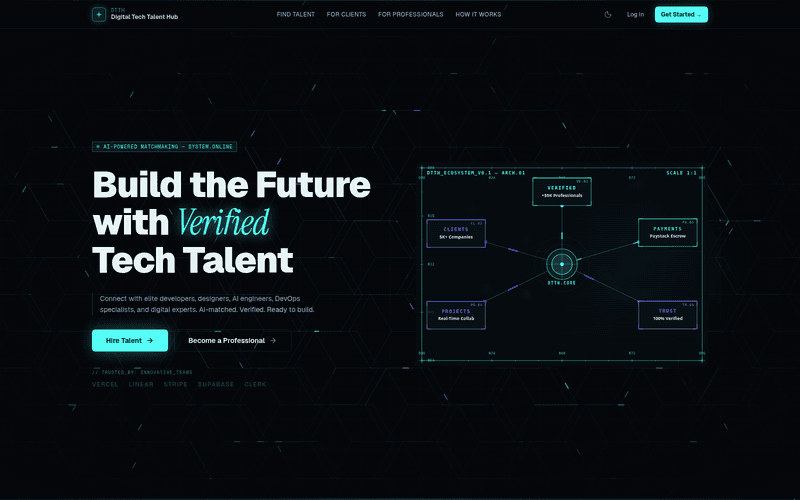 Digital Tech Talent Hub landing page